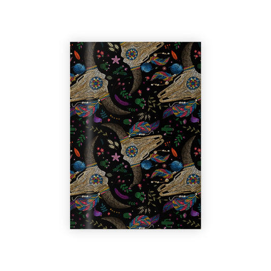 Embroided Bold Skull Gift Wrapping Paper Rolls, 1pc