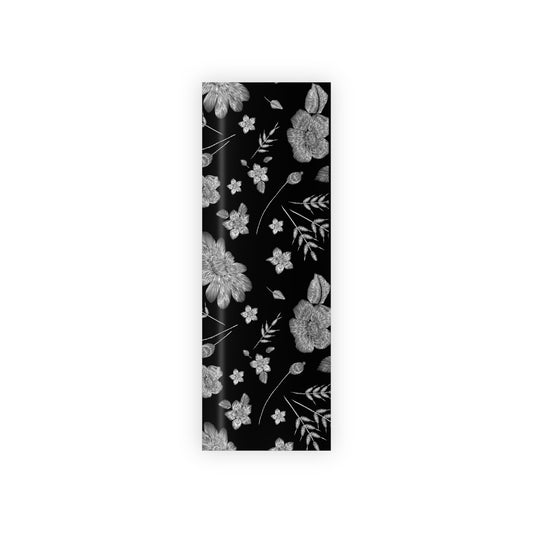 B/W Lucky Day Floral Gift Wrapping Paper Rolls, 1pc