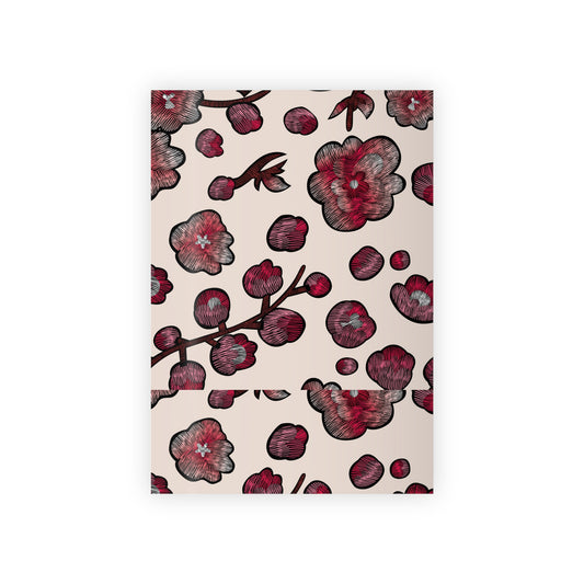 Embroidered Floral Gift Wrapping Paper Rolls, 1pc