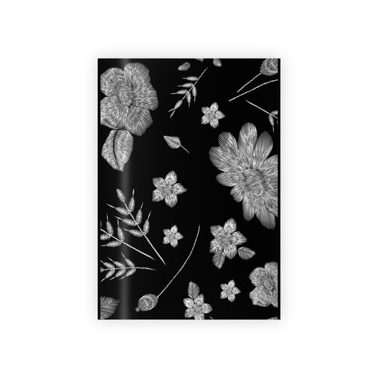 B/W Floral Gift Wrapping Paper Rolls, 1pc