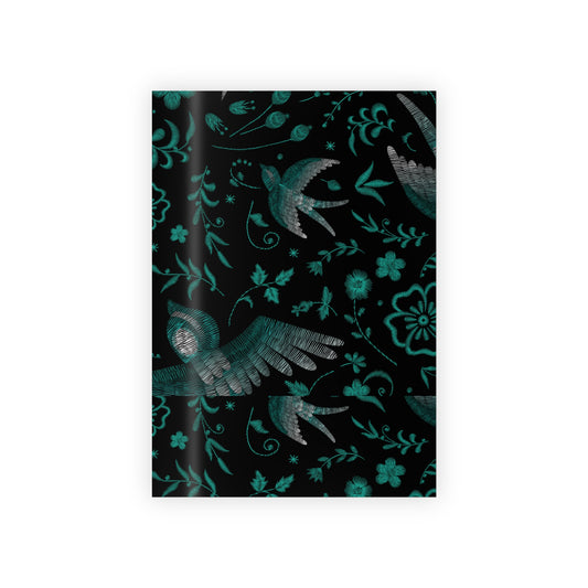 Embroidered Bird Gift Wrapping Paper Rolls, 1pc