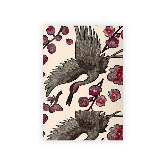 Embroidered Crane Gift Wrapping Paper Rolls, 1pc